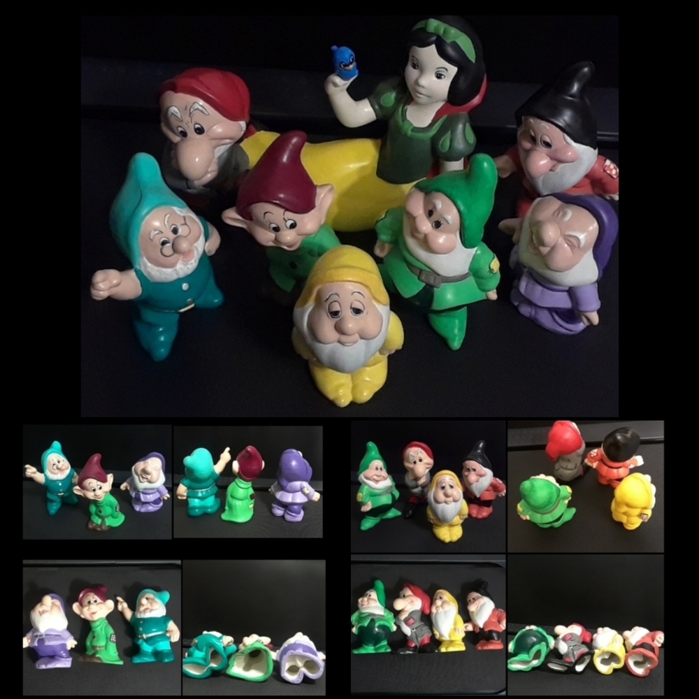 "RARE"8pc SnowWhite &The 7 Dwarfs Figurines